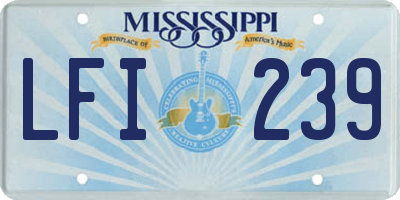MS license plate LFI239