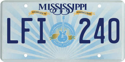 MS license plate LFI240