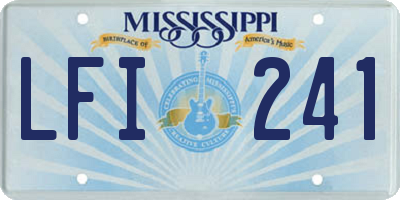 MS license plate LFI241