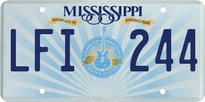MS license plate LFI244