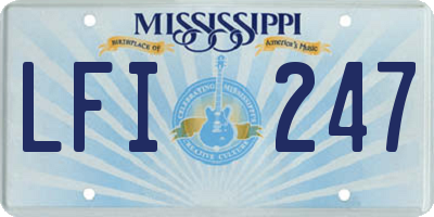 MS license plate LFI247