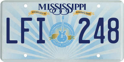 MS license plate LFI248