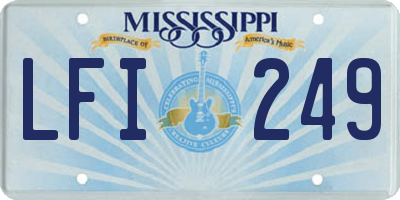 MS license plate LFI249