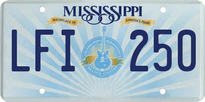 MS license plate LFI250