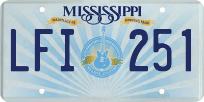 MS license plate LFI251