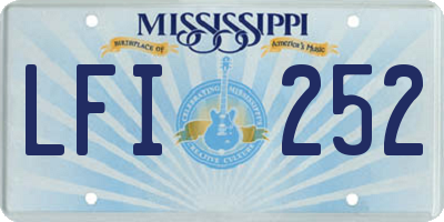 MS license plate LFI252