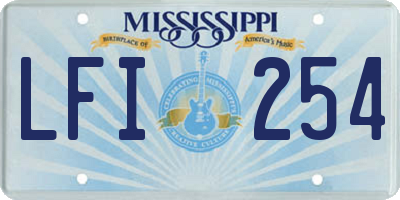 MS license plate LFI254
