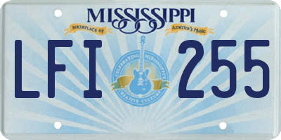 MS license plate LFI255