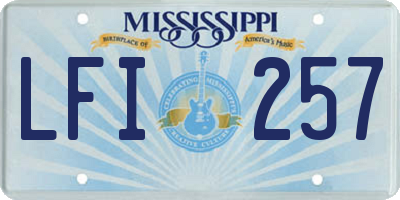 MS license plate LFI257