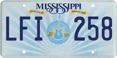 MS license plate LFI258