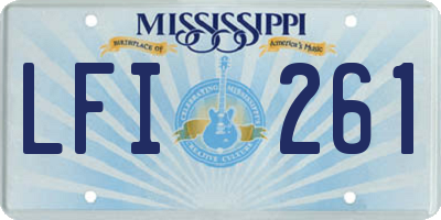 MS license plate LFI261
