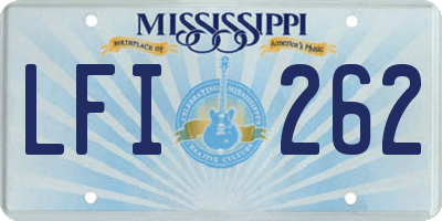 MS license plate LFI262
