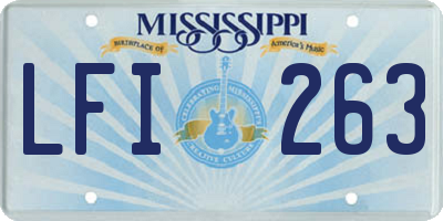MS license plate LFI263