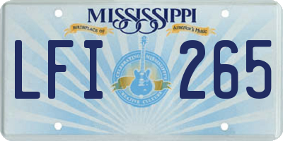 MS license plate LFI265