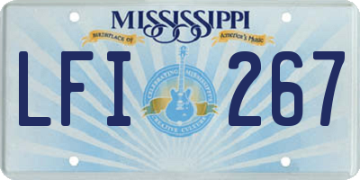 MS license plate LFI267
