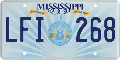 MS license plate LFI268