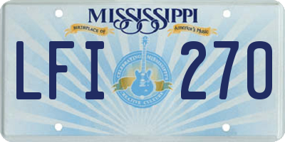 MS license plate LFI270