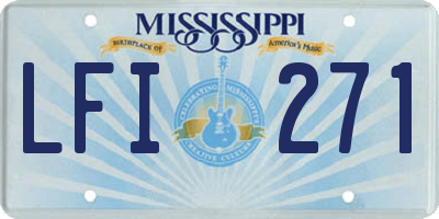 MS license plate LFI271
