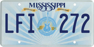 MS license plate LFI272