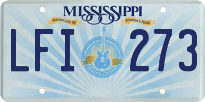 MS license plate LFI273
