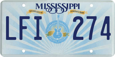 MS license plate LFI274