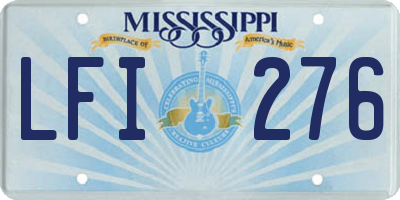MS license plate LFI276