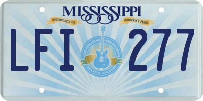 MS license plate LFI277