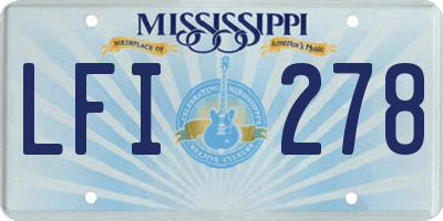 MS license plate LFI278