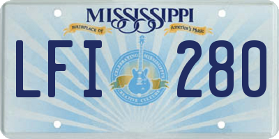 MS license plate LFI280