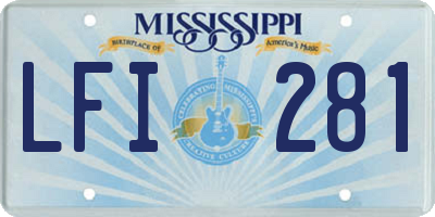 MS license plate LFI281