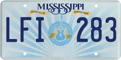 MS license plate LFI283