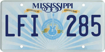 MS license plate LFI285
