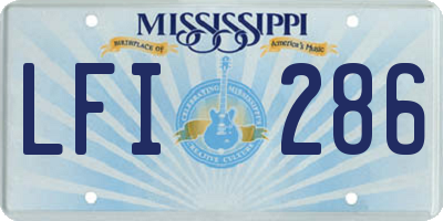 MS license plate LFI286