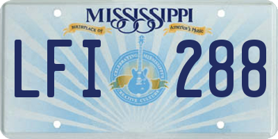 MS license plate LFI288