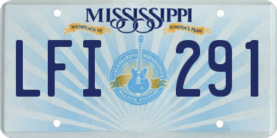 MS license plate LFI291