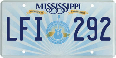 MS license plate LFI292