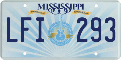 MS license plate LFI293