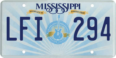 MS license plate LFI294