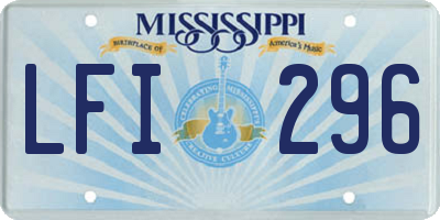 MS license plate LFI296