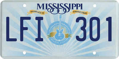 MS license plate LFI301