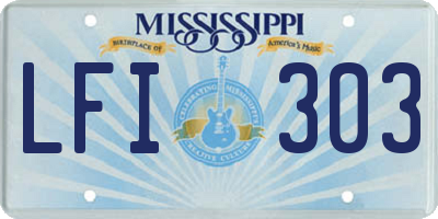 MS license plate LFI303