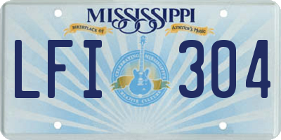 MS license plate LFI304