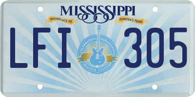 MS license plate LFI305