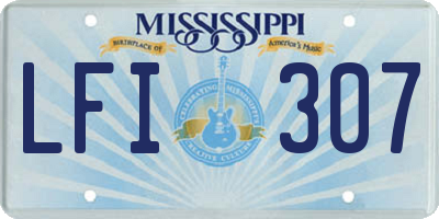MS license plate LFI307