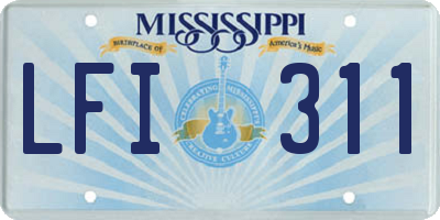 MS license plate LFI311