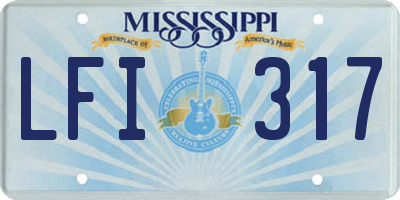 MS license plate LFI317