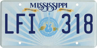 MS license plate LFI318