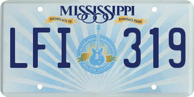 MS license plate LFI319
