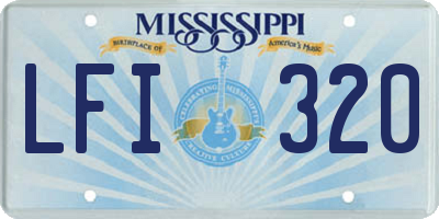 MS license plate LFI320