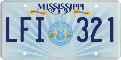 MS license plate LFI321